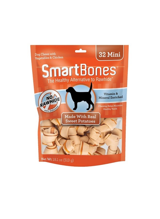 SmartBones Mini Chews with Real Sweet Potato 32 Count, Rawhide-Free Chews for Dogs - Image 1