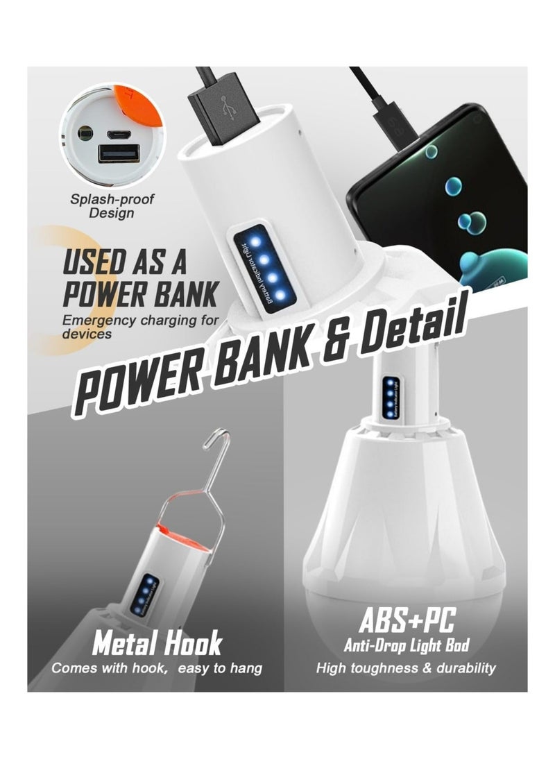 كابتن تيك 8000mAh Rechargeable Camping Lights for Tents - 5000 Lumens, 60W LED Lantern with Power Display, 5 Light Modes, Waterproof, Portable for Outdoor Fishing, Hiking, Emergency - Image 3