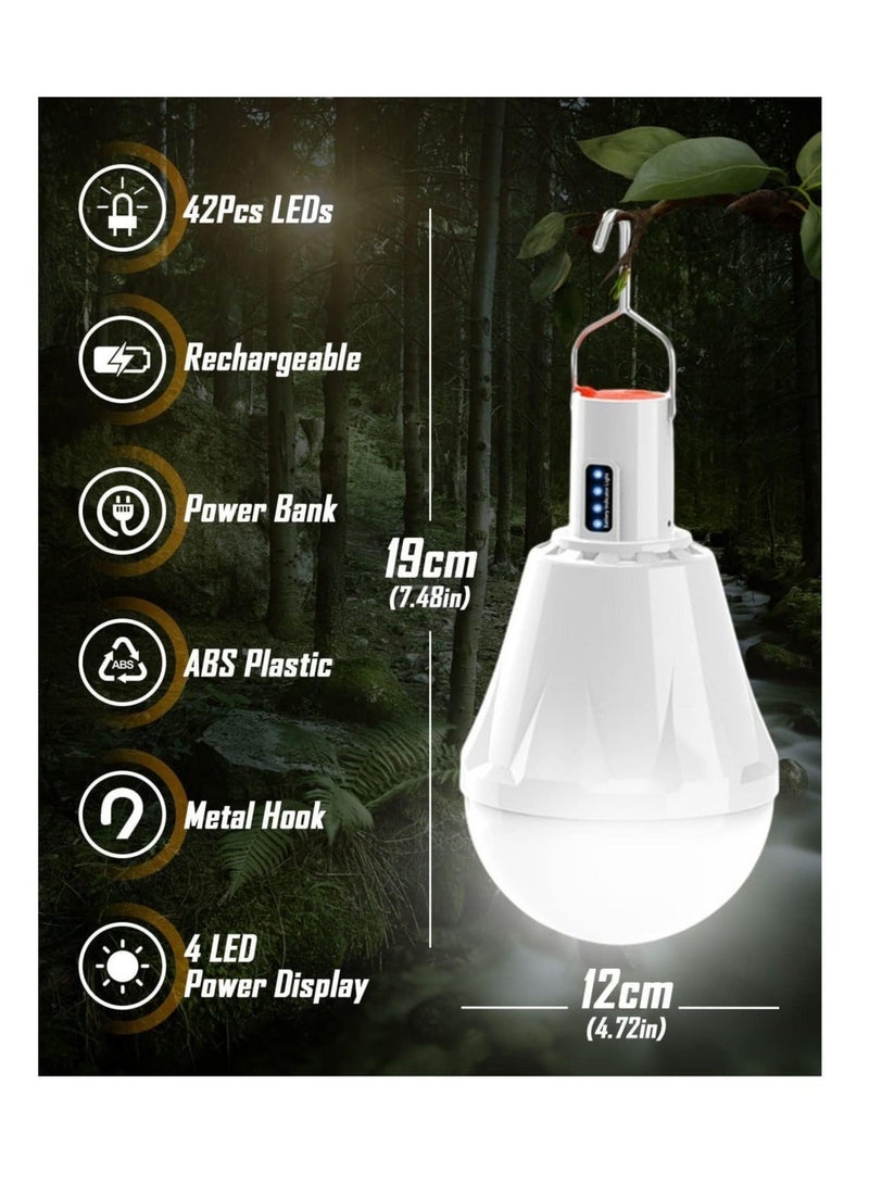 كابتن تيك 8000mAh Rechargeable Camping Lights for Tents - 5000 Lumens, 60W LED Lantern with Power Display, 5 Light Modes, Waterproof, Portable for Outdoor Fishing, Hiking, Emergency - Image 5