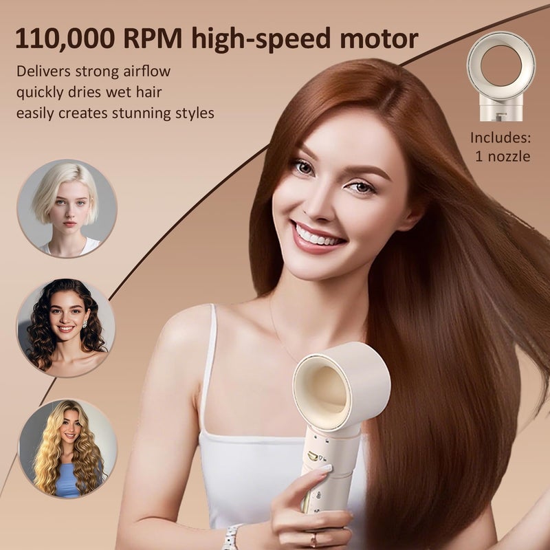 Lofans 5 in 1 Multi Hot Air Styler Wrap, 110,000 RPM High-Speed Hair Dryer Brush with Auto Wrap Curlers & Blow Dryer Brush with Travel Case, Fast Drying & Frizz-Free Styling, No Heat Damage for Women - Image 2