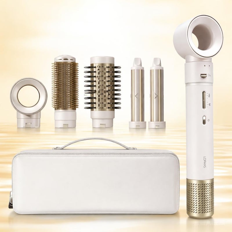 Lofans 5 in 1 Multi Hot Air Styler Wrap, 110,000 RPM High-Speed Hair Dryer Brush with Auto Wrap Curlers & Blow Dryer Brush with Travel Case, Fast Drying & Frizz-Free Styling, No Heat Damage for Women - Image 1