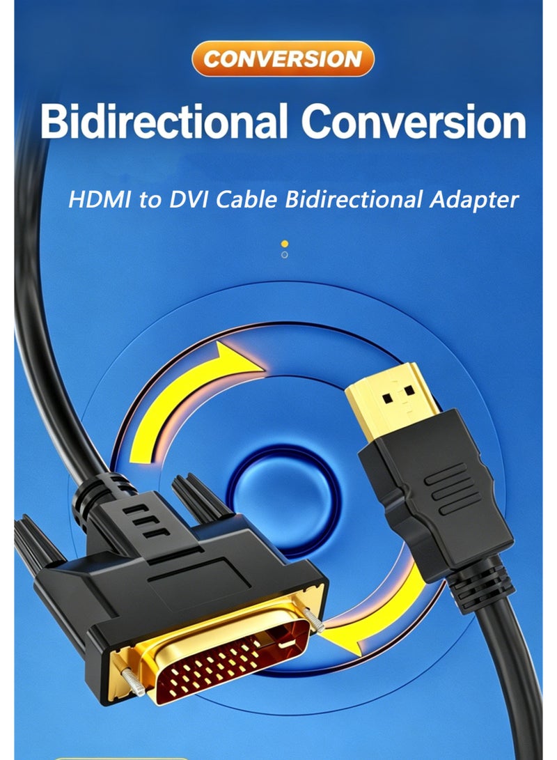 3M HDMI إلى DVI كابل محول ثنائي الاتجاه ، 4K@60Hz كابل محول DVI عالية السرعة إلى HDMI ، موصل مطلي بالذهب ، للشاشة ، جهاز العرض ، التلفزيون ، الكمبيوتر الشخصي ، PS4 ، التبديل ، الكمبيوتر المحمول ، وحدات الألعاب - 3 أمتار - Image 3