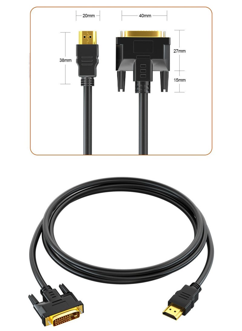 3M HDMI إلى DVI كابل محول ثنائي الاتجاه ، 4K@60Hz كابل محول DVI عالية السرعة إلى HDMI ، موصل مطلي بالذهب ، للشاشة ، جهاز العرض ، التلفزيون ، الكمبيوتر الشخصي ، PS4 ، التبديل ، الكمبيوتر المحمول ، وحدات الألعاب - 3 أمتار - Image 2