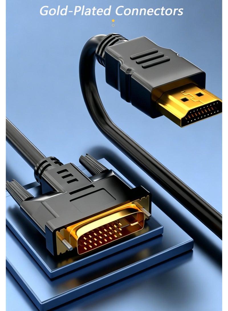 3M HDMI إلى DVI كابل محول ثنائي الاتجاه ، 4K@60Hz كابل محول DVI عالية السرعة إلى HDMI ، موصل مطلي بالذهب ، للشاشة ، جهاز العرض ، التلفزيون ، الكمبيوتر الشخصي ، PS4 ، التبديل ، الكمبيوتر المحمول ، وحدات الألعاب - 3 أمتار - Image 4