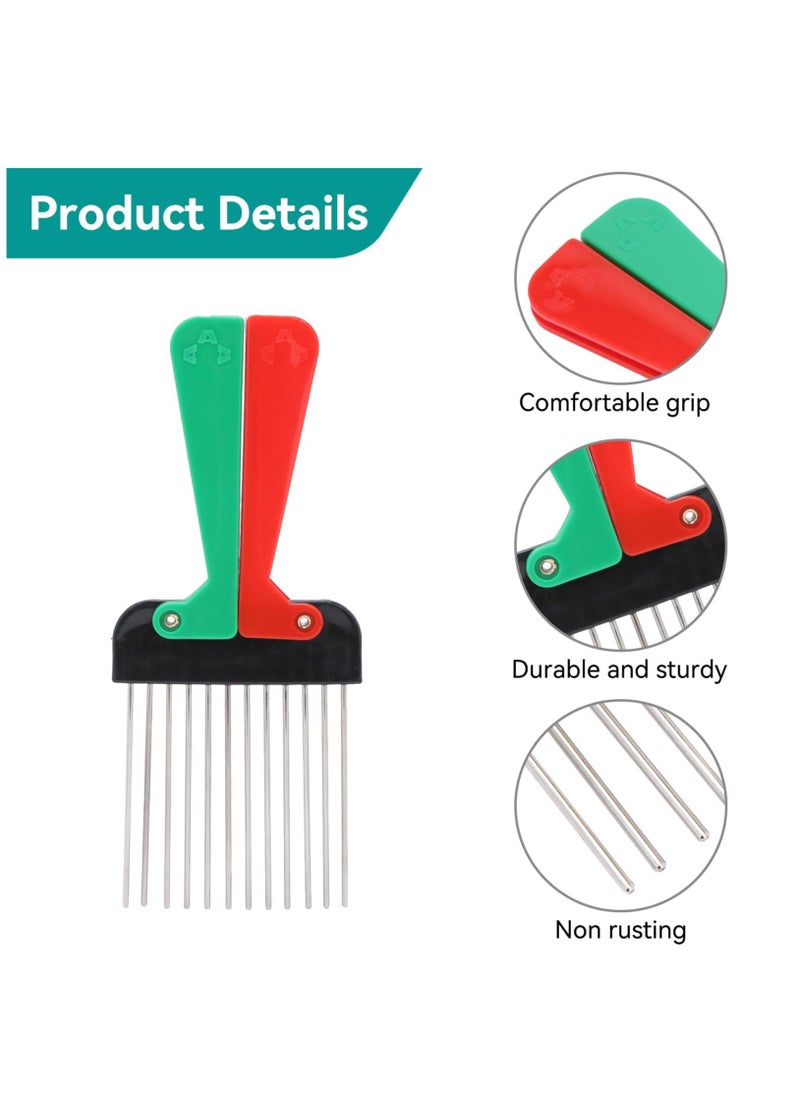 KASTWAVE 3pcs Metal Pick Comb, Portable Folding Handle Wide Tooth Comb for Woman and Men  - Image 3