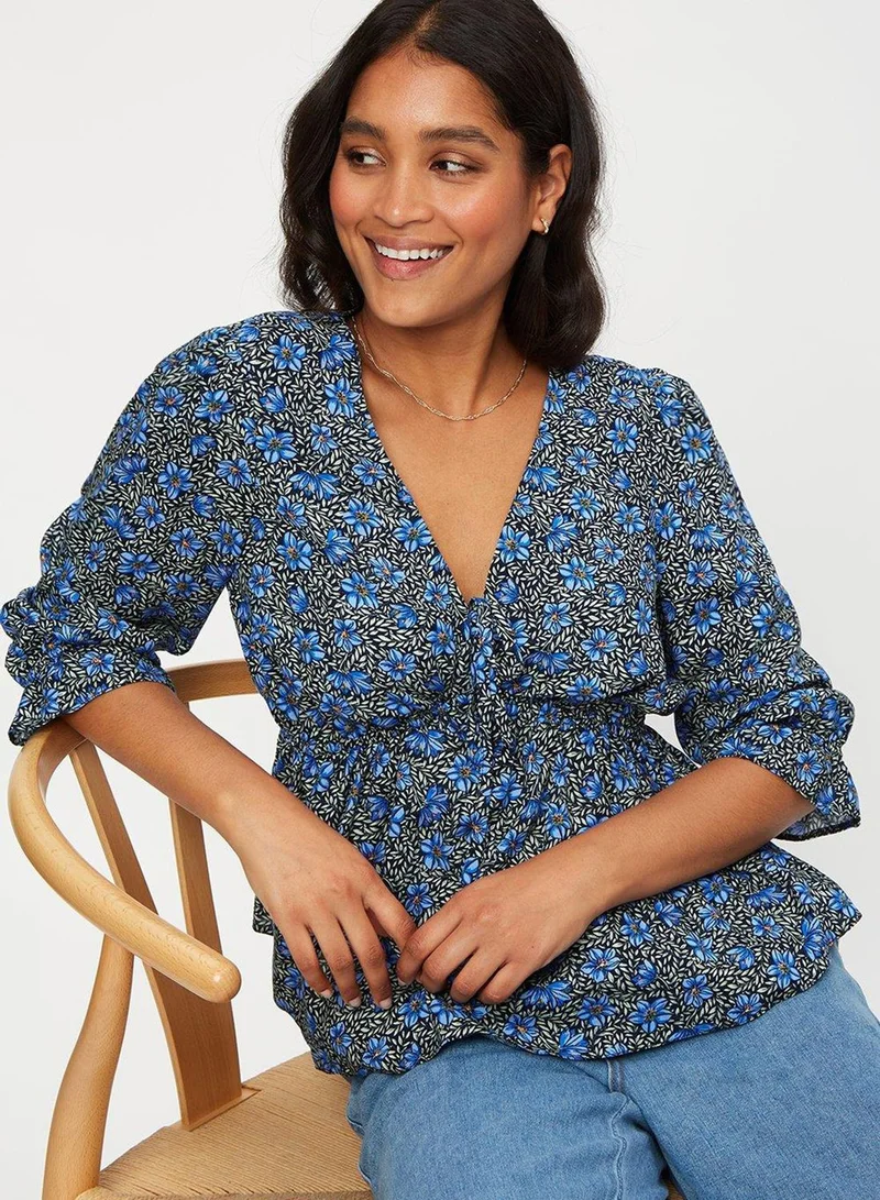 DOROTHY PERKINS Floral Print Tie Detail V-Neck Top