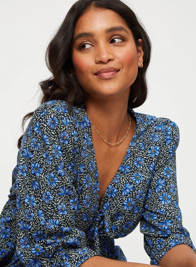 DOROTHY PERKINS Floral Print Tie Detail V-Neck Top