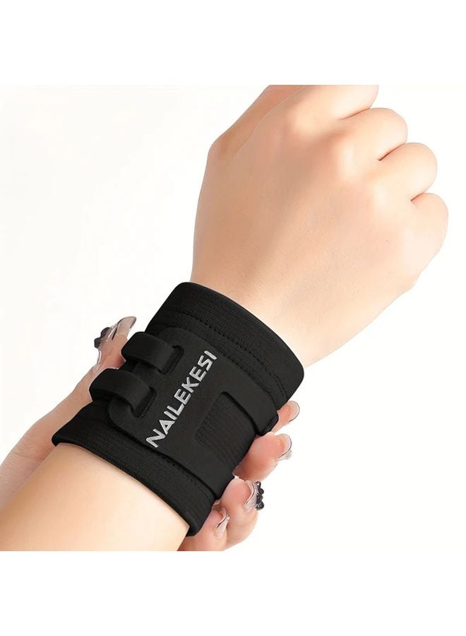 Black L Adjustable Wrist Support Stabilizing Band for Weight Training Exercise Tennis - Image 4