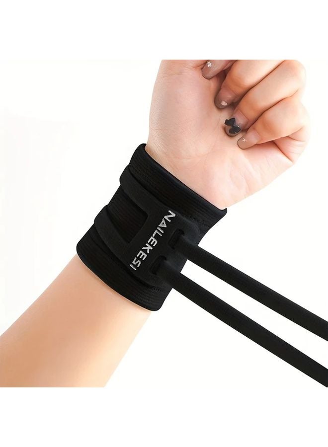 Black L Adjustable Wrist Support Stabilizing Band for Weight Training Exercise Tennis - Image 5