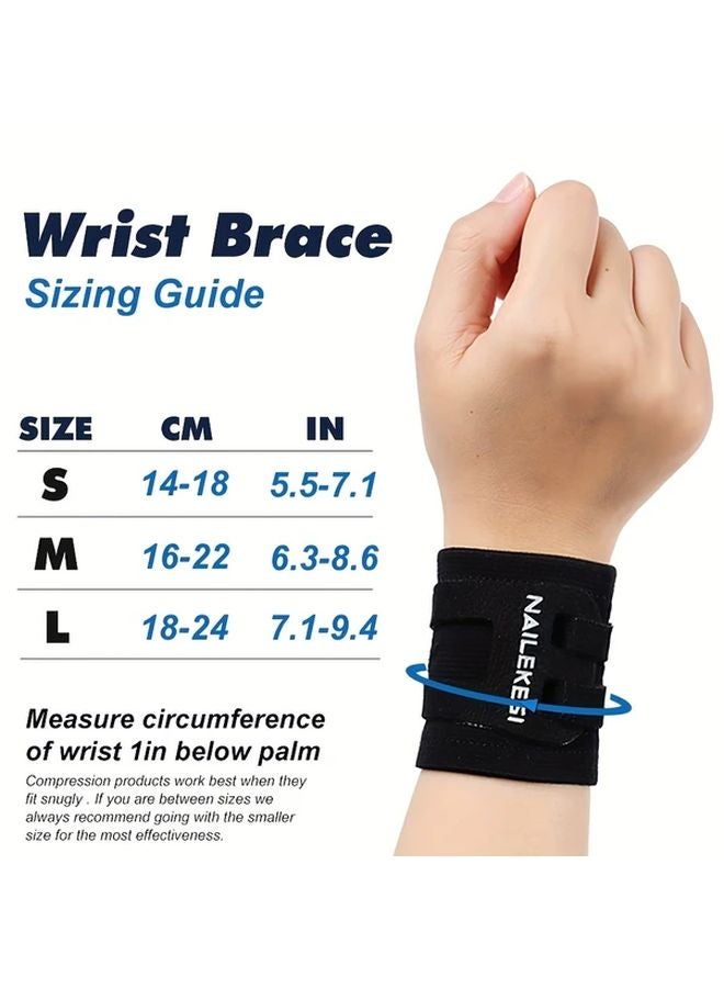 Black L Adjustable Wrist Support Stabilizing Band for Weight Training Exercise Tennis - Image 3