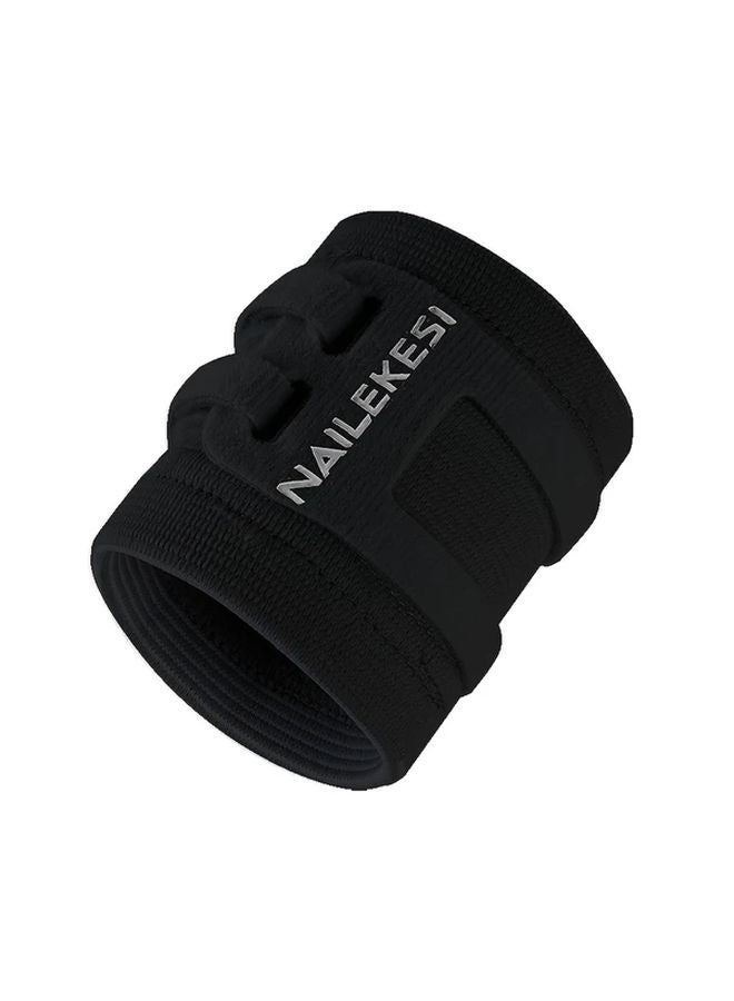 Black L Adjustable Wrist Support Stabilizing Band for Weight Training Exercise Tennis - Image 1