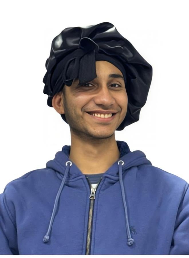 YANIBEST بونيه من الساتان بونيه حريري للنوم بطبقة مزدوجة مبطنة بالساتان مع أغطية شريطية للجنسين\BAND003 - Image 3