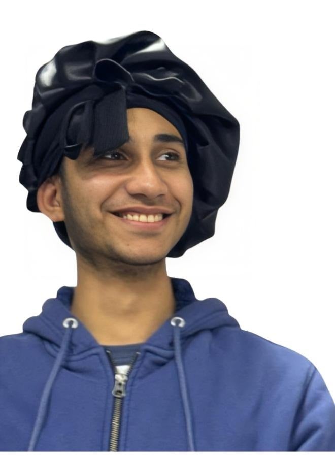 YANIBEST بونيه من الساتان بونيه حريري للنوم بطبقة مزدوجة مبطنة بالساتان مع أغطية شريطية للجنسين\BAND003 - Image 2