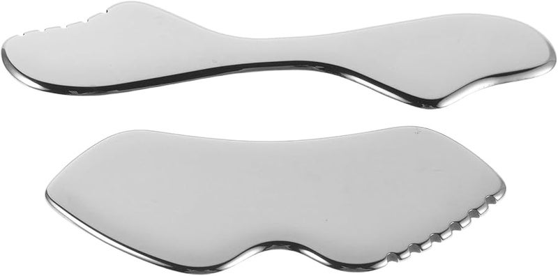 GALPADA 2 قطعة من مجموعة أدوات الجوا شا للوجه من الفولاذ المقاوم للصدأ لتقليح وتشكيل الوجه - Image 2