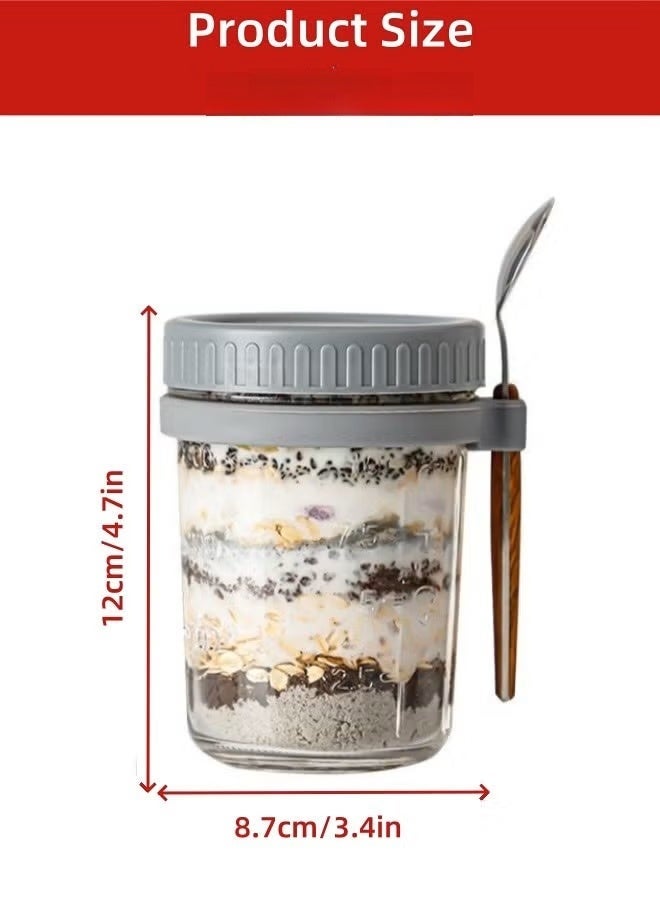 مجموعة حقيبة غداء كبيرة وأواني شوفان الليل: حقيبة طعام معزولة مضادة للماء قابلة للتوسيع مع4 علبت قياسيتين مع ملعقة - Image 5