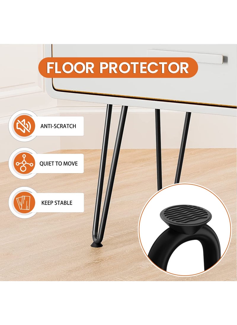 Genius Iron Genius Iron Hairpin Table Legs 16 inch 38 Solid Metal Steel Firm Welding Home DIY for Coffee Table Bench Chair with Rubber Floor Protectors Black 4 PCS  - Image 4