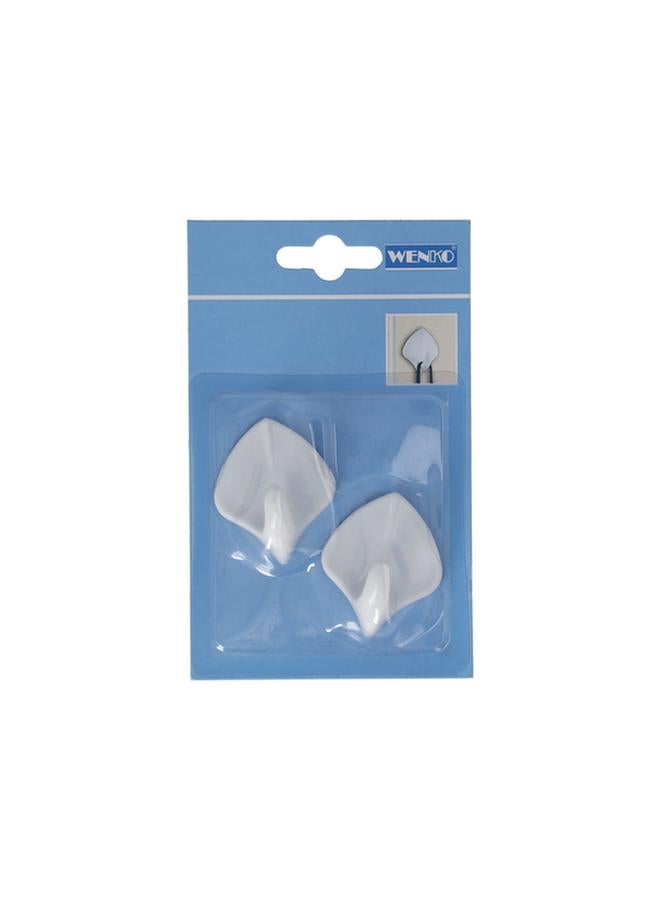 Wenko 2-Piece High Quality Unique Design Diamond Shape Plastic Bathroom Hook White 4437012100  - Image 1