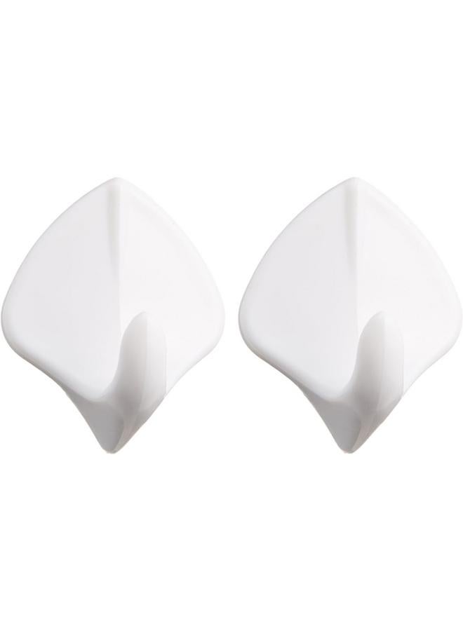 Wenko 2-Piece High Quality Unique Design Diamond Shape Plastic Bathroom Hook White 4437012100  - Image 3