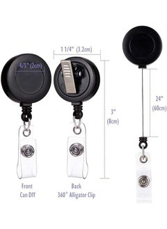 Retractable Badge Holder 2 Pack Id Badge Holders With Swivel Clip Retractable Keychain Holder With 60 Cm Steel Retractable Cord For Business Card Key Chain Id Card Badge Holder Black - pzsku/Z070E339D592128297728Z/45/_/1740916873/a25473ab-d75b-4def-bf6d-4aa917e9b349