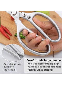 Hawaii 2 Pack Kitchen Scissors, Heavy Duty Sharp Cooking Scissors, Multipurpose StainlessSteel Scissors for Cutting Poultry, Chicken, Meat, Fish Shrimp, and Vegetable, Dishwasher Safe .  - Image 5