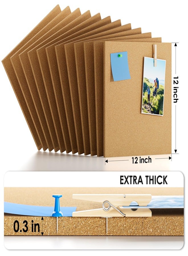 MaxGear Large Cork Board for Wall 48" x 36", 12 Pack Cork Board Tiles with 40 Pushpins & Safe Removable Adhesive Tabs, 12" x 12" Corkboards for Office, School & Home - Image 3