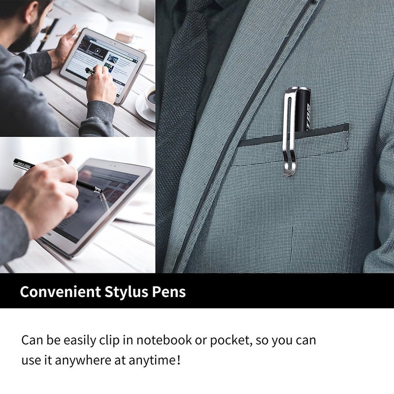 Metro Capacitive Stylus Pens, Rubber Tips 2-in-1 Series, High Sensitivity & Precision styli Pens for Touch Screens Devices (*Black) - Image 4