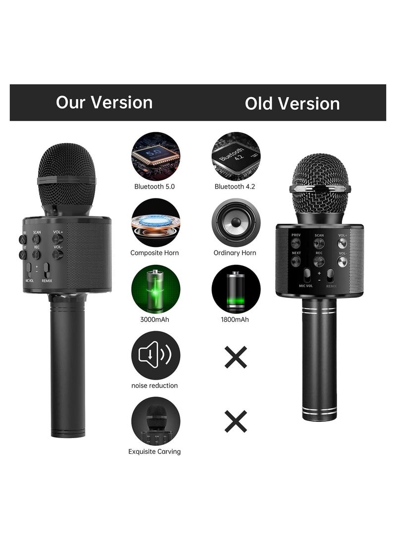 2 Pack Karaoke Microphone for Kids, Wireless Bluetooth Karaoke Microphone for Singing, Portable Handheld Mic Speaker Machine, Great Gifts Toys for Girls Boys Adults. (Black & Purple) - Image 5