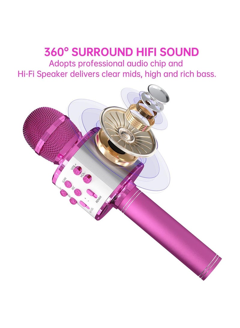 2 Pack Karaoke Microphone for Kids, Wireless Bluetooth Karaoke Microphone for Singing, Portable Handheld Mic Speaker Machine, Great Gifts Toys for Girls Boys Adults. (Black & Purple) - Image 3