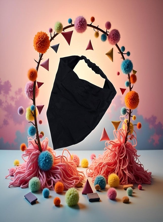 SelHeng 2Pcs Black Hair Scarf Headband Elastic Hair Bandanas Scarf Headband Boho Triangle Hair Scarf Non Slip Headbands Hair Scarves for Teen Girls Caps, Headbands - Image 3