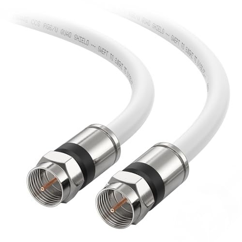 Cable Matters RG6 Coaxial Cable - 100ft, [CL2 Rated for in-Wall Use] (CM) Quad Shield Coaxial Cable, RG6 Coax Cord for TV, Digital Router, Satellite Receiver and More, White - Image 1