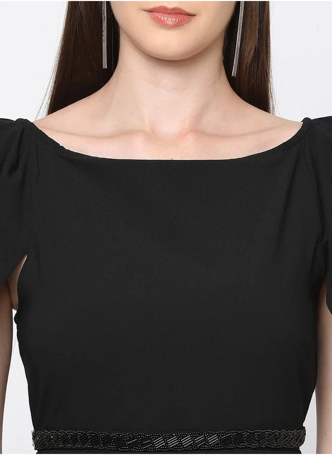ميش Boat Neck Beaded Waistband Midi Dress by Styli