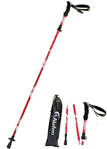 A ALAFEN Aluminum Collapsible Ultralight Travel Trekking Hiking Pole for Men and Women Fits 53 62