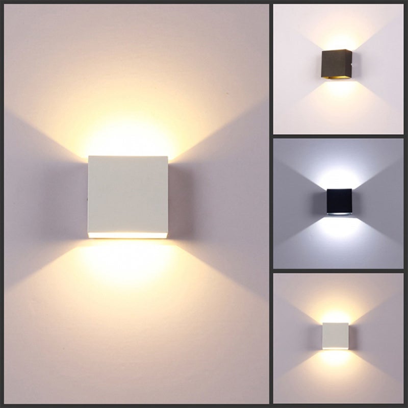 مصباح حائط LED من الألومنيوم الأبيض بإضاءة علوية وسفلية للاستخدام الداخلي - مصباح حائط عصري بخرزة LED عالية القدرة وموفرة للطاقة للمنزل وغرفة المعيشة وغرفة النوم والممر - Image 4