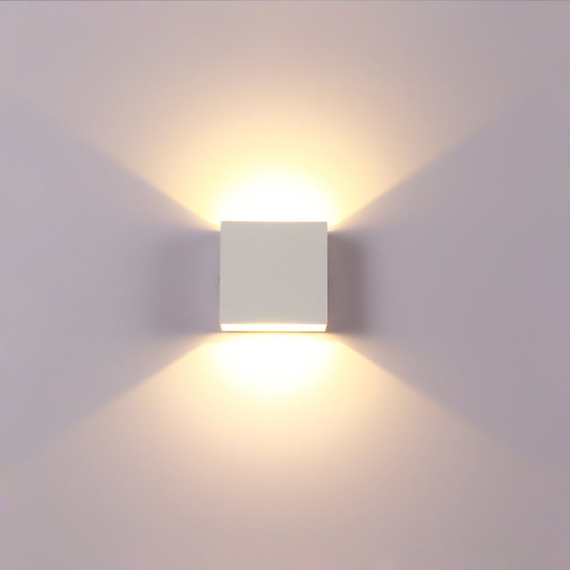مصباح حائط LED من الألومنيوم الأبيض بإضاءة علوية وسفلية للاستخدام الداخلي - مصباح حائط عصري بخرزة LED عالية القدرة وموفرة للطاقة للمنزل وغرفة المعيشة وغرفة النوم والممر - Image 2