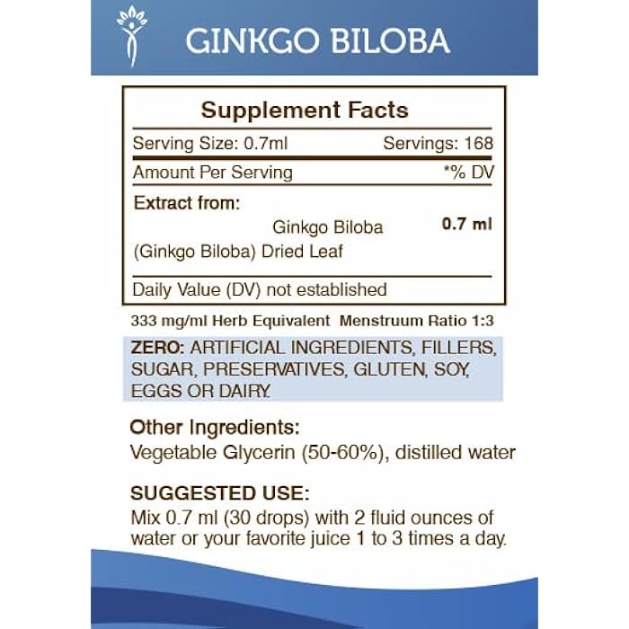Secrets of the Tribe Ginkgo Biloba Tincture Alcohol-Free Extract, High-Potency Herbal Drops, Tincture Made from Ginkgo Biloba Positive Cognition 4 oz - Image 4