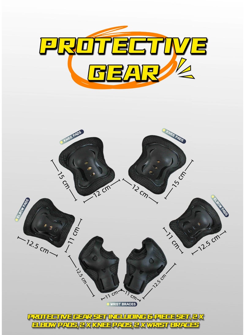 سكوتر للأطفال بمقبض قابل للطي وتعديل الارتفاع وعجلات من البولي يوريثان LED وفرامل خلفية وموسيقى سكوتر للأطفال من 3 إلى 8 سنوات بما في ذلك مجموعة معدات الحماية - Image 5