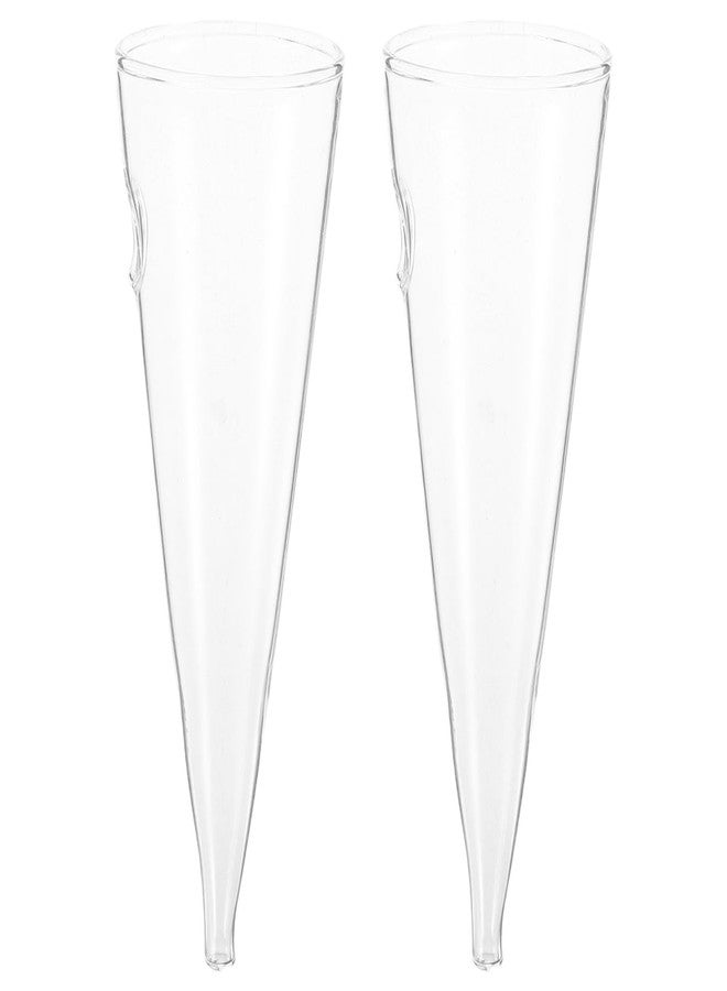 BESTOYARD 2 Pcs Wall-Mounted Vase, 6-Inches Cone Shape Transparent Hydroponic Planter for Flowers, Hanging Wall Decor for Home, Office, Balcony, and Indoor Spaces - Image 1