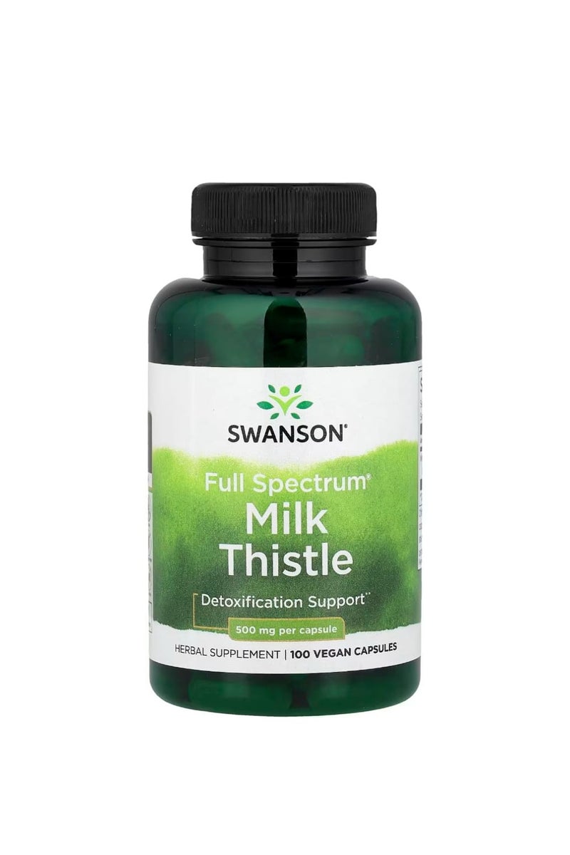 سوانسون كبسولات شوك الحليب كامل الطيف 500 ملغ 100 كبسولة نباتية - Image 1