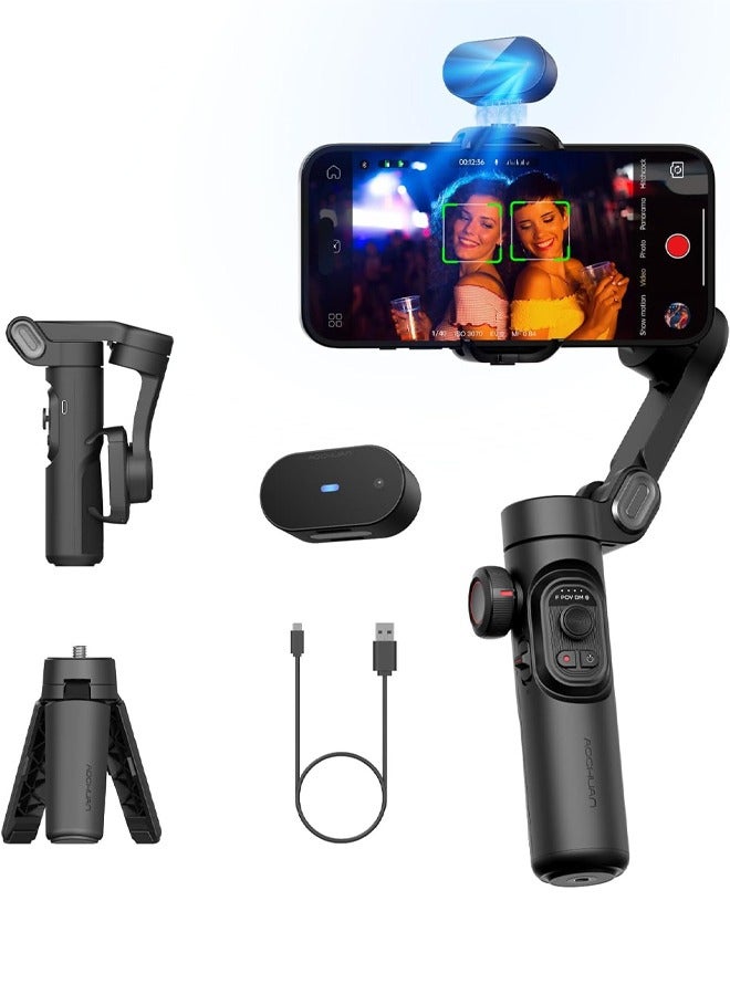 اوتشوان AOCHUAN XE نسخة الذكاء الاصطناعي,استقرار جيمبال للهاتف الذكي,لا تطبيق AI تتبع,التحكم في الإيماءات,360 ° Inception Gimbal مع TikTok YouTube,ثلاثية المحور قابلة للطي للآيفون والأندرويد,أسود - Image 1