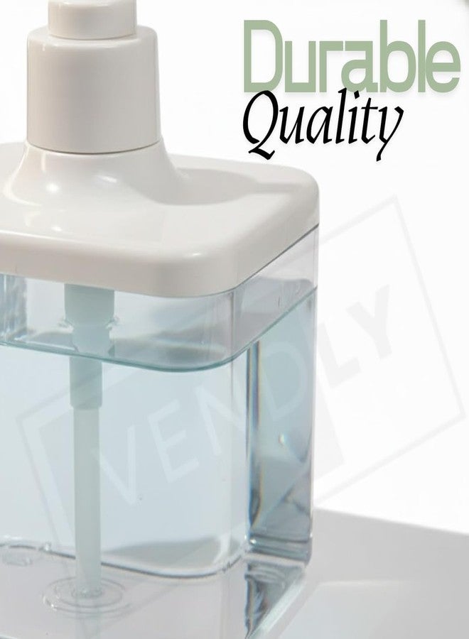 VENDLY Liquid Handwash Dispenser for Home Pack of 2 | White Soap Pump Bottle for Bathroom & Wash Basin | Refillable Dispenser - Image 4