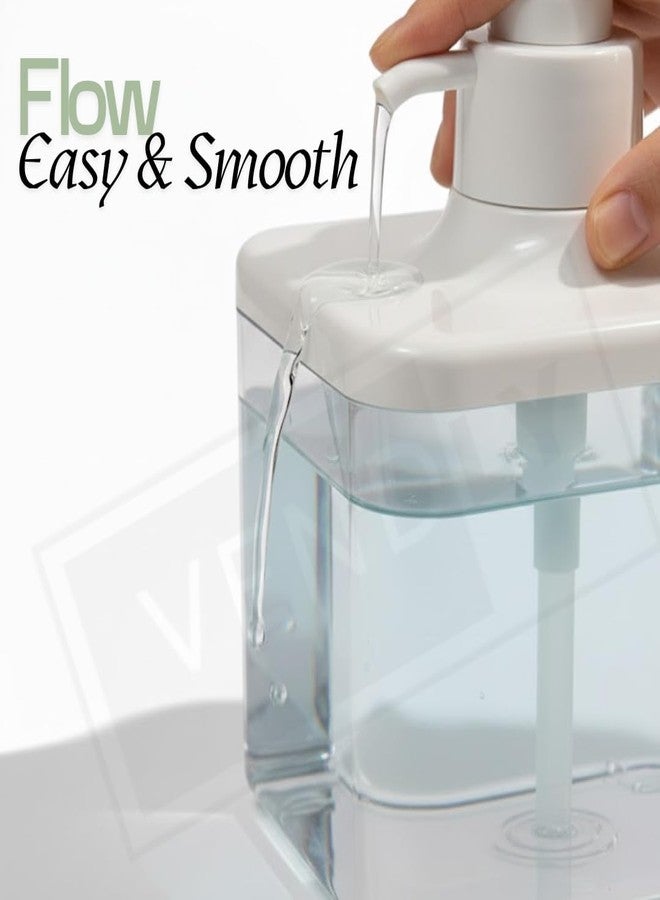VENDLY Liquid Handwash Dispenser for Home Pack of 2 | White Soap Pump Bottle for Bathroom & Wash Basin | Refillable Dispenser - Image 5