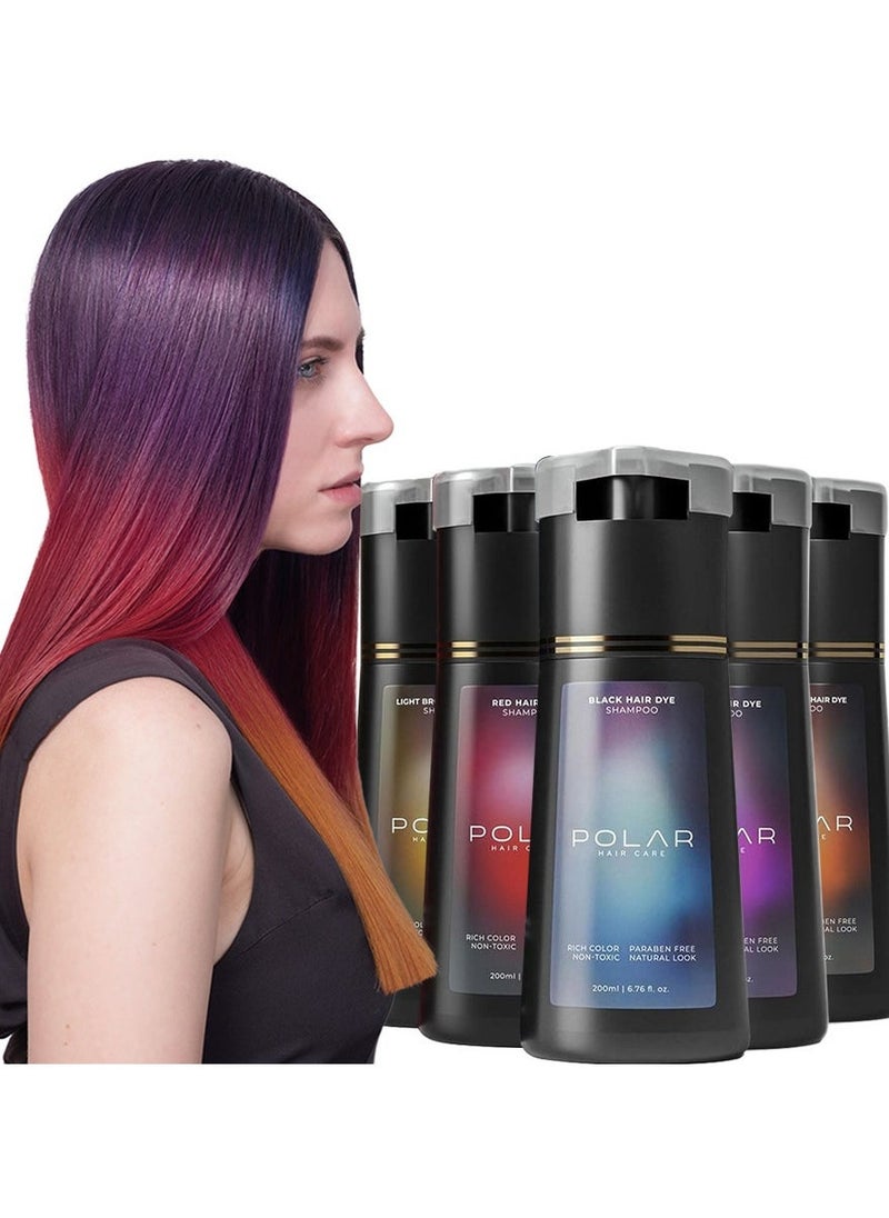 POLAR Hair Dye Shampoo, Natural Hair Color Shampoo For Gray Hair Coverage, Haircare Suitable For Women & Men 200ml (Black) - Image 5