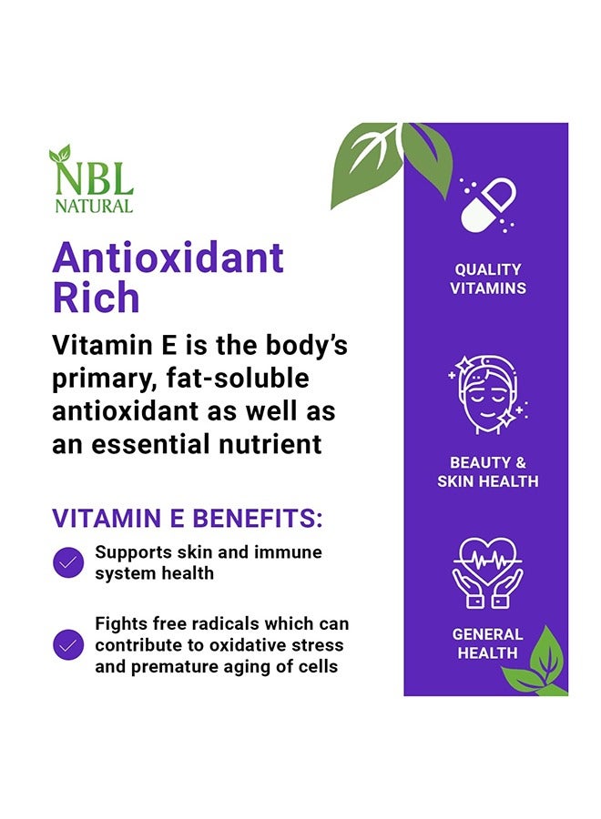 Nbl Natural Vitamin E-400 Mixed Tocopherols & Selenium For Men & Women Softgel 100'S
