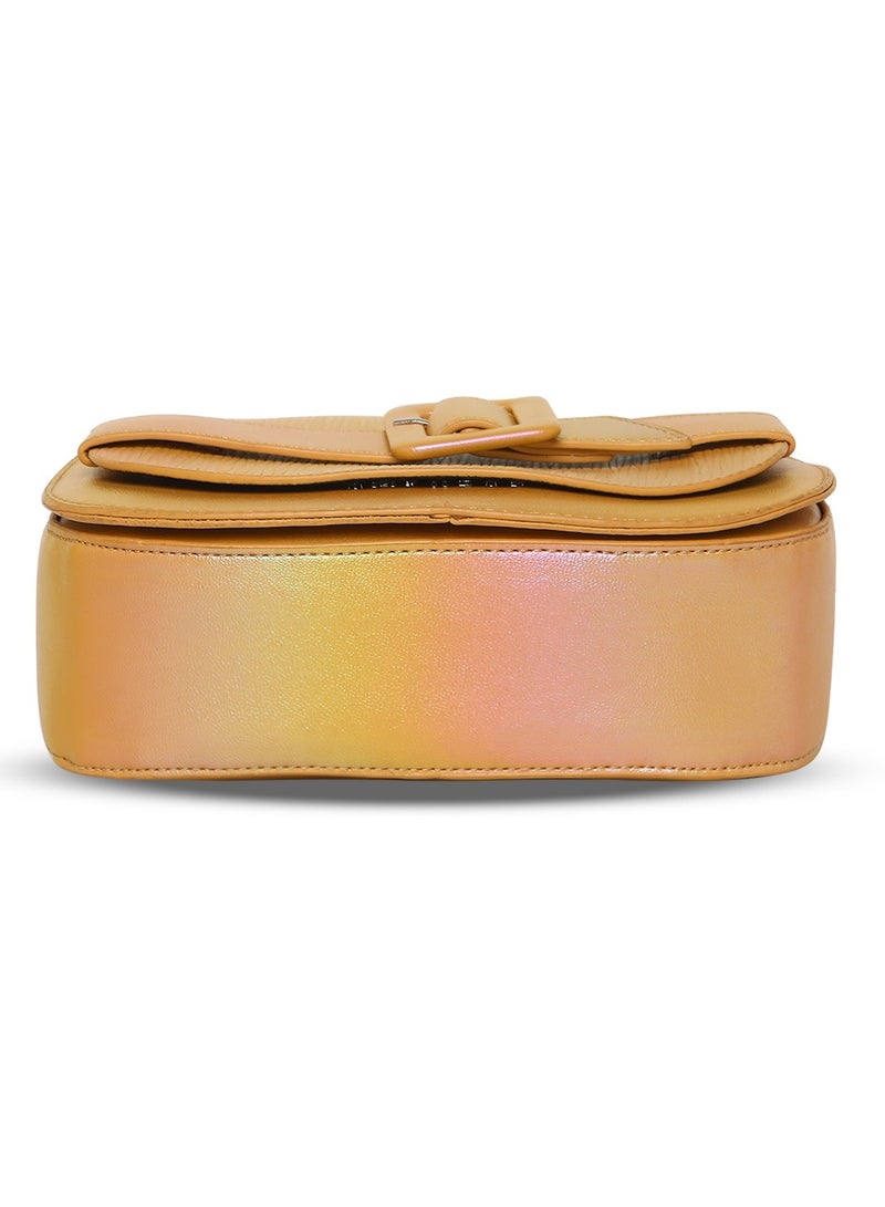 كابريسي ثيا حقيبة حبال صغيرة من الجلد الصناعي باللون الأصفر القزحي - Image 4
