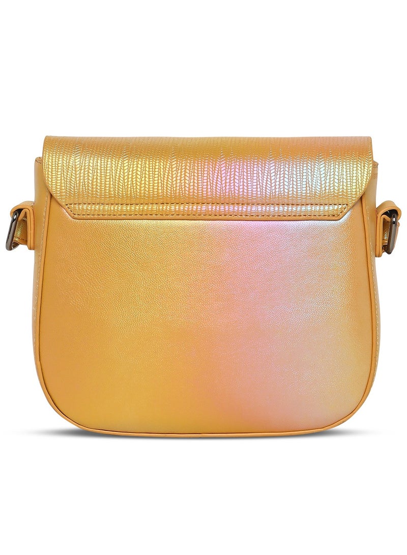 كابريسي ثيا حقيبة حبال صغيرة من الجلد الصناعي باللون الأصفر القزحي - Image 3