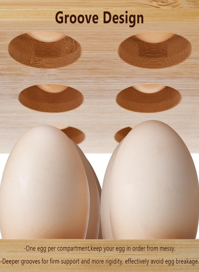 MFBJXC Bamboo Egg Holder Countertop - 2-Tier 18-Egg Stackable Organizer with Screwdriver, Farmhouse Kitchen Storage for Chicken/Duck Eggs - Image 3