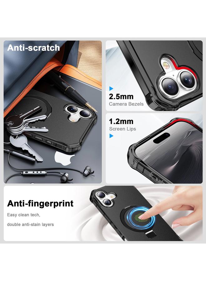 S-TOP Case For iPhone 16 Solid Color Wave MagSafe Holder Phone Case - Image 4