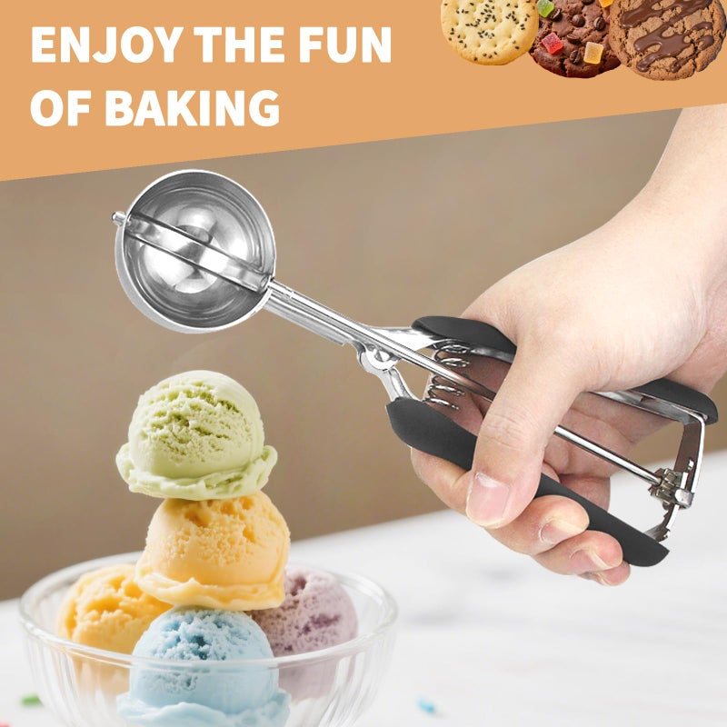 JETONN Medium Cookie Scoop 2 Tablespoon  Size #40 Cookie Dough Scoop  18/8 Stainless Steel Ice Cream Scoop With Comfortable Grip  For Baking Cookies  Muffins  Cupcakes - Image 5