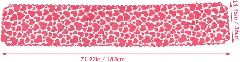 klarako Table Runner Red Tablecloth Table Cloth Outdoor Dinner Table Decor Valentine Party Tablecloth Valentine Table Garden Decors Valentine Table Topper Table Cover Polyester The Banner - Image 2