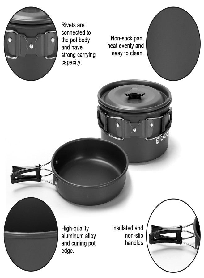 Odoland 15pcs Camping Cookware Mess Kit, 1.9L Pot, for Camping, Backpacking - Image 5